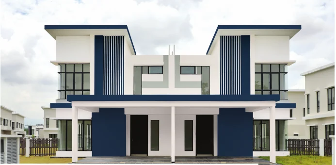 Nhà phố hiện đại với điểm nhấn xanh lam đậm