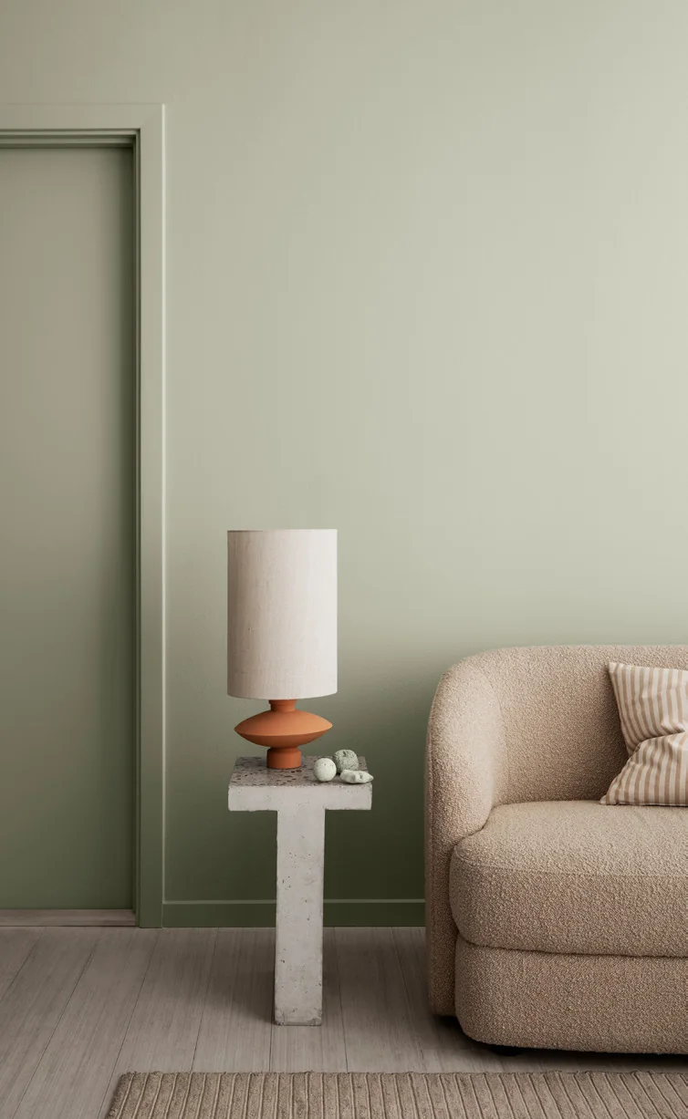Góc ngồi với tường và viền Pale Linden